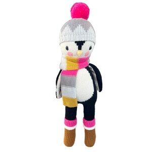 Cuddle + Kind Aspen The Penguin Knit Stuffed Animal Winter Hat Scarf 15” Peru